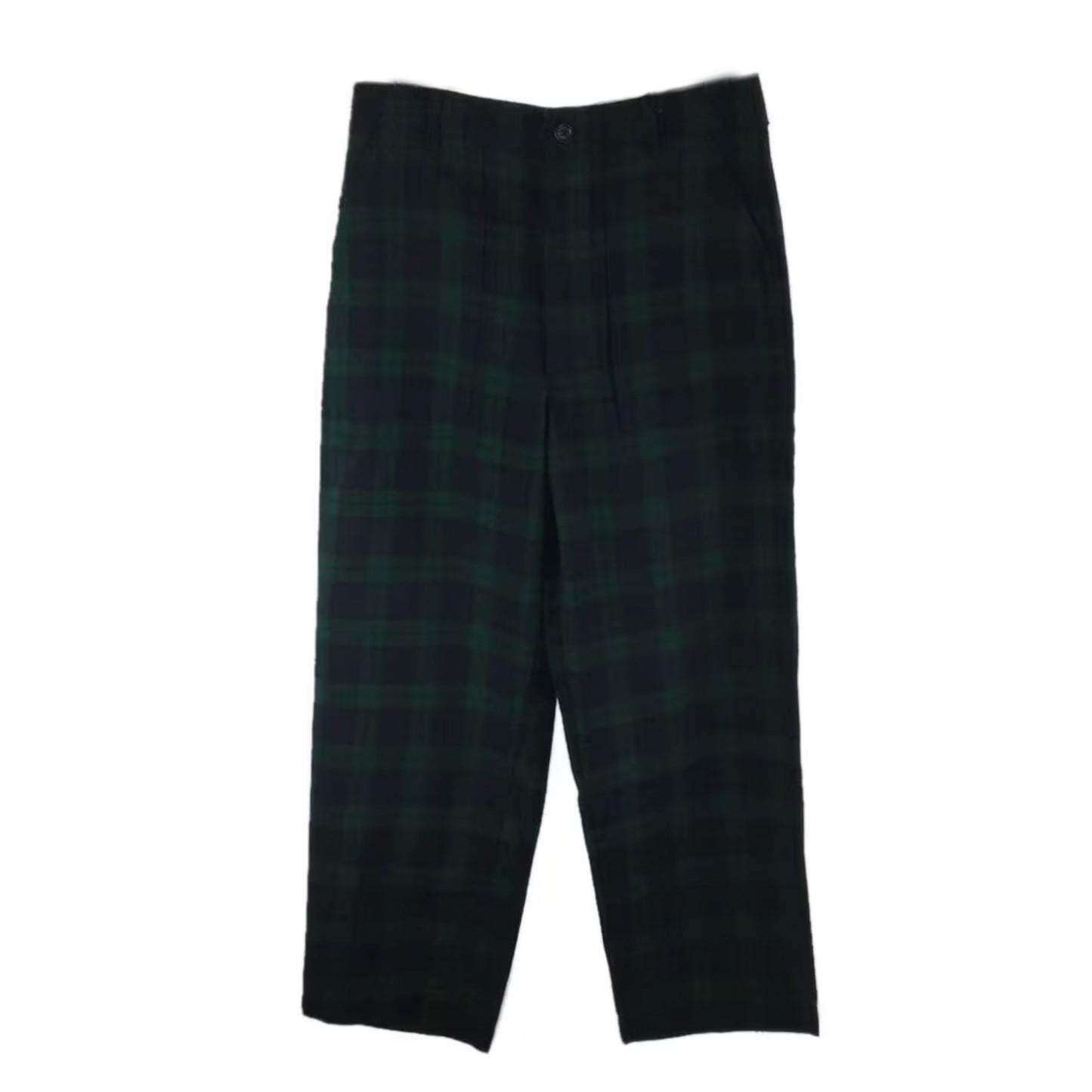 Tricot Comme Des Garcons Plaid Green Blue Straight Leg Trousers