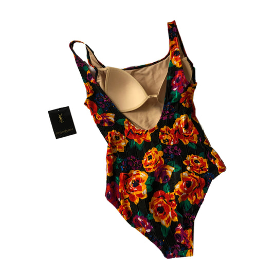 Yves Saint Laurent Floral One Piece YSL Logo Swimsuit