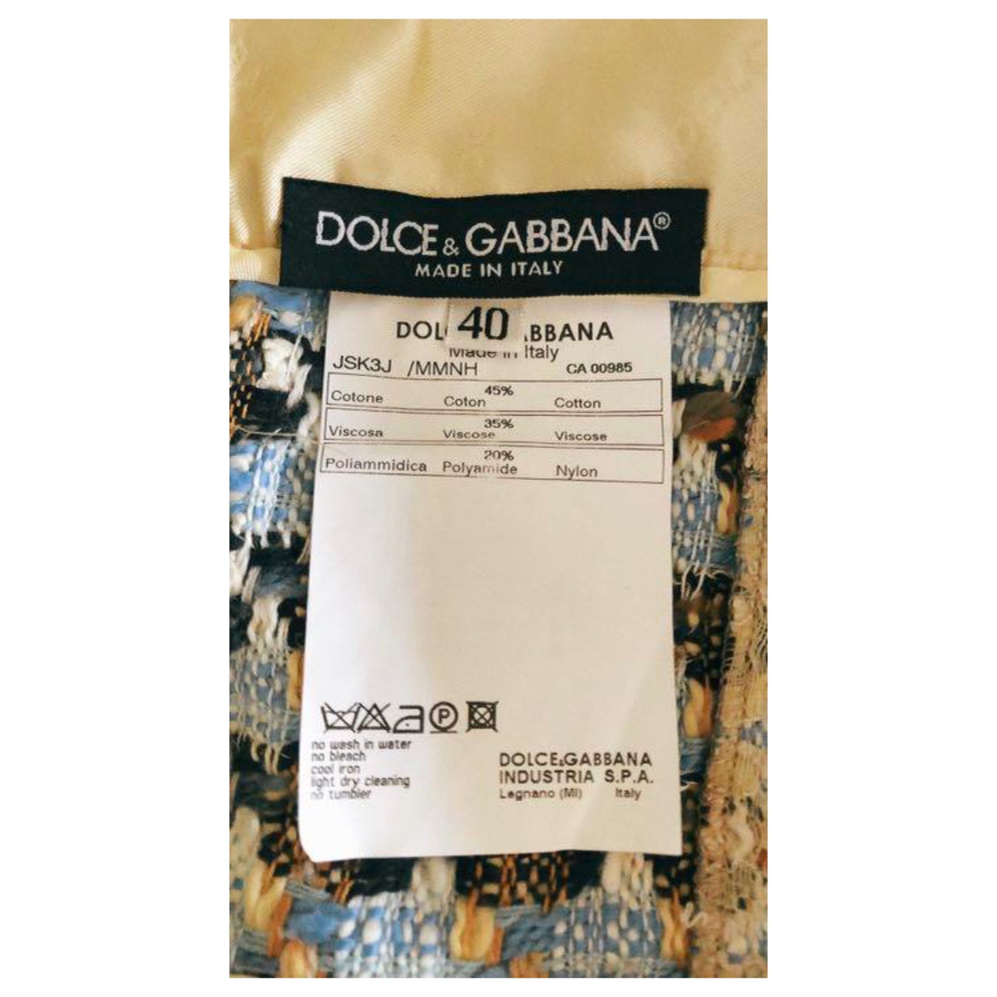 Dolce & Gabanna Lace Tweed Pleated Skirt