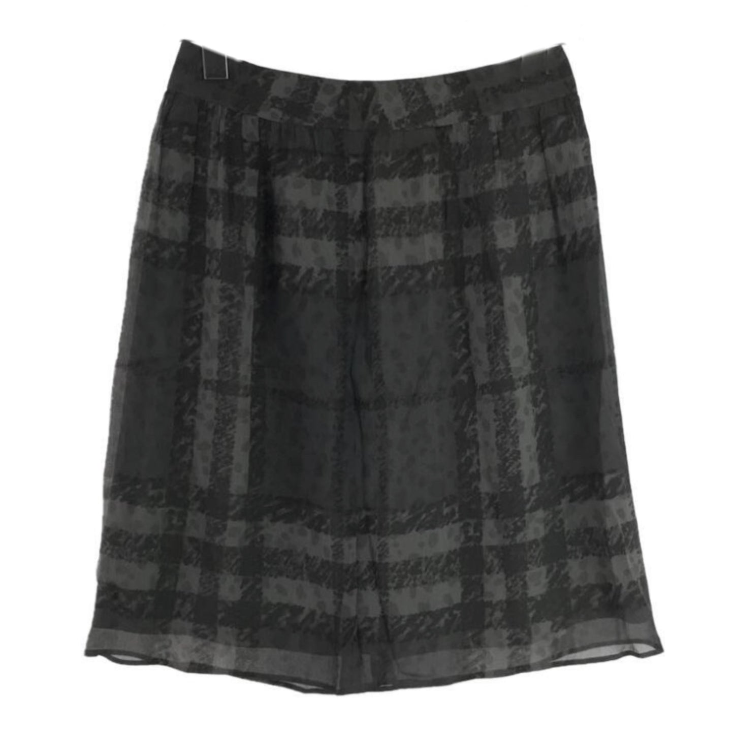 Burberry Check Silk Sketch Print Grey Skirt