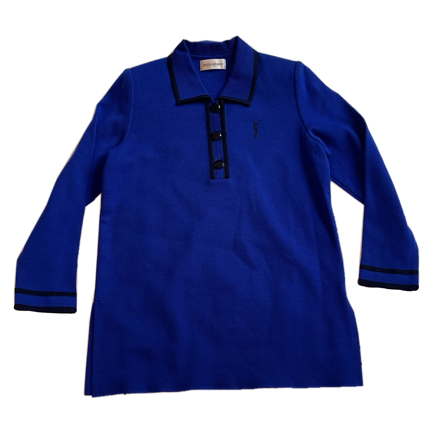 Yves Saint Laurent Logo Knit 1/4 Button Shirt