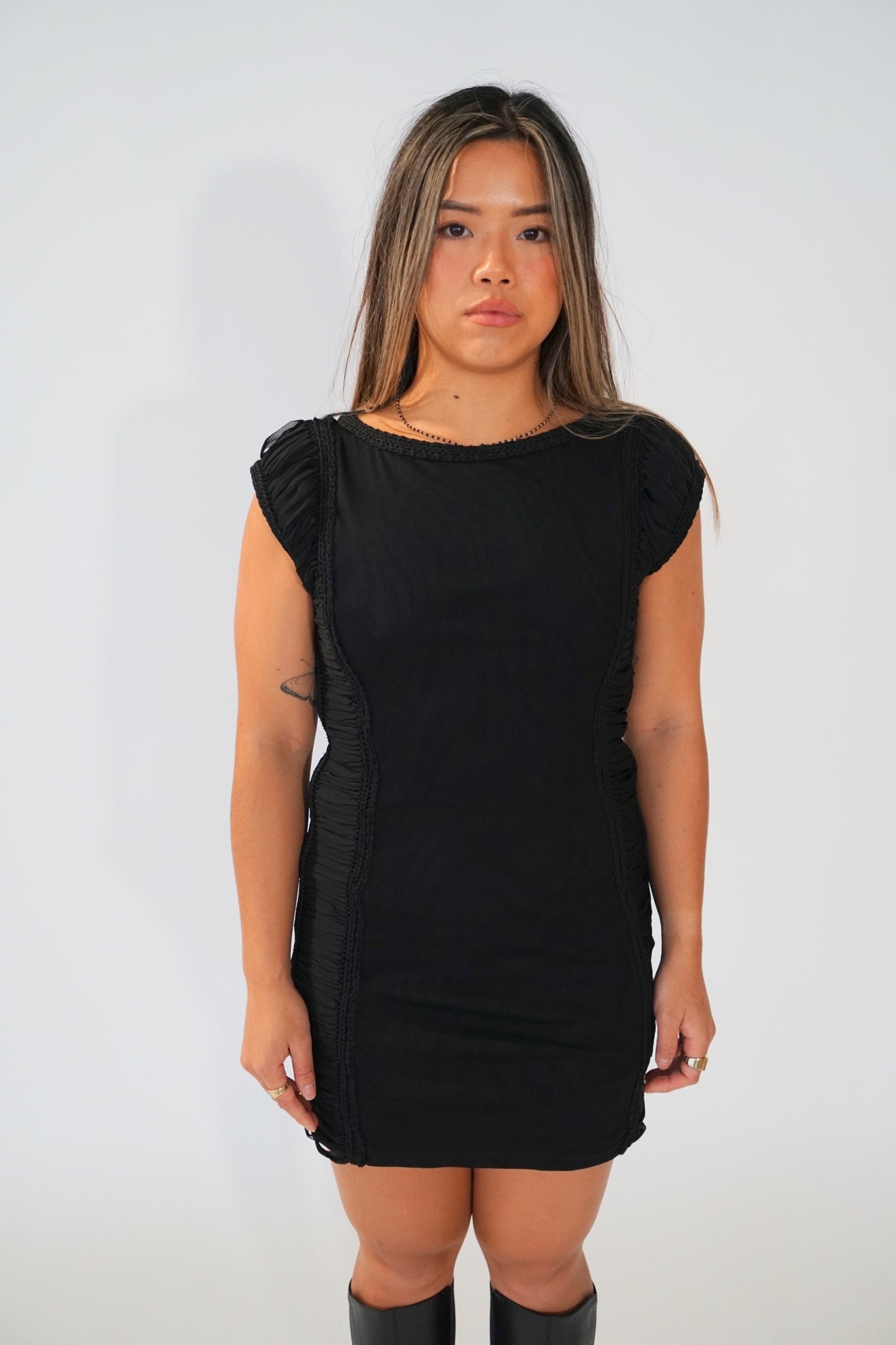 Jean Paul Gaultier Mesh Braided Lace Up Tank Dress