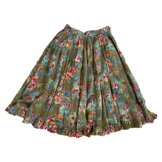 Christian Dior Pret A Porter Floral Pleated Midi Skirt