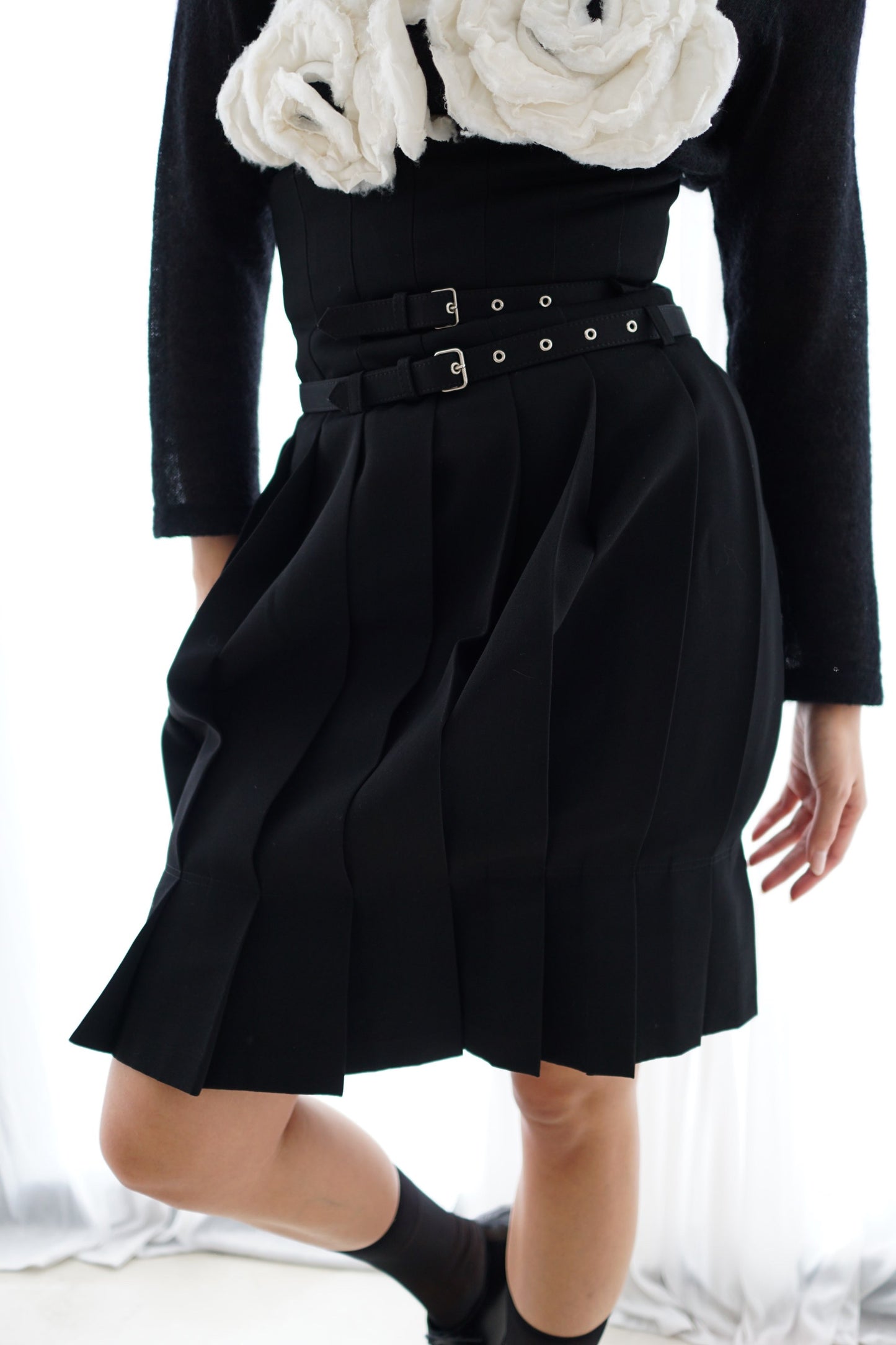 Tricot Comme Des Garcons Gingham Double Tier Tie Waist Skirt