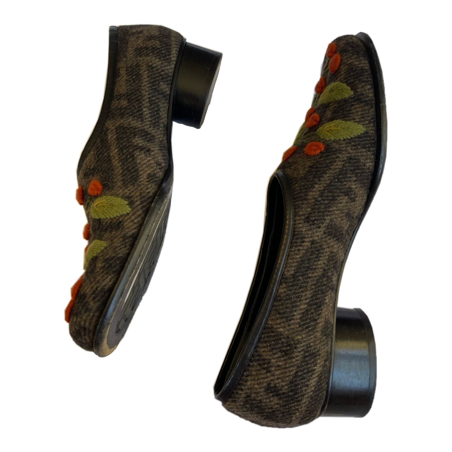 Fendi Zucca Cashmere Floral Flats