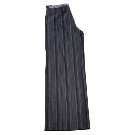 Kenzo Jungle Multi Size Stripe Buckle High Waist Wide Leg Pants