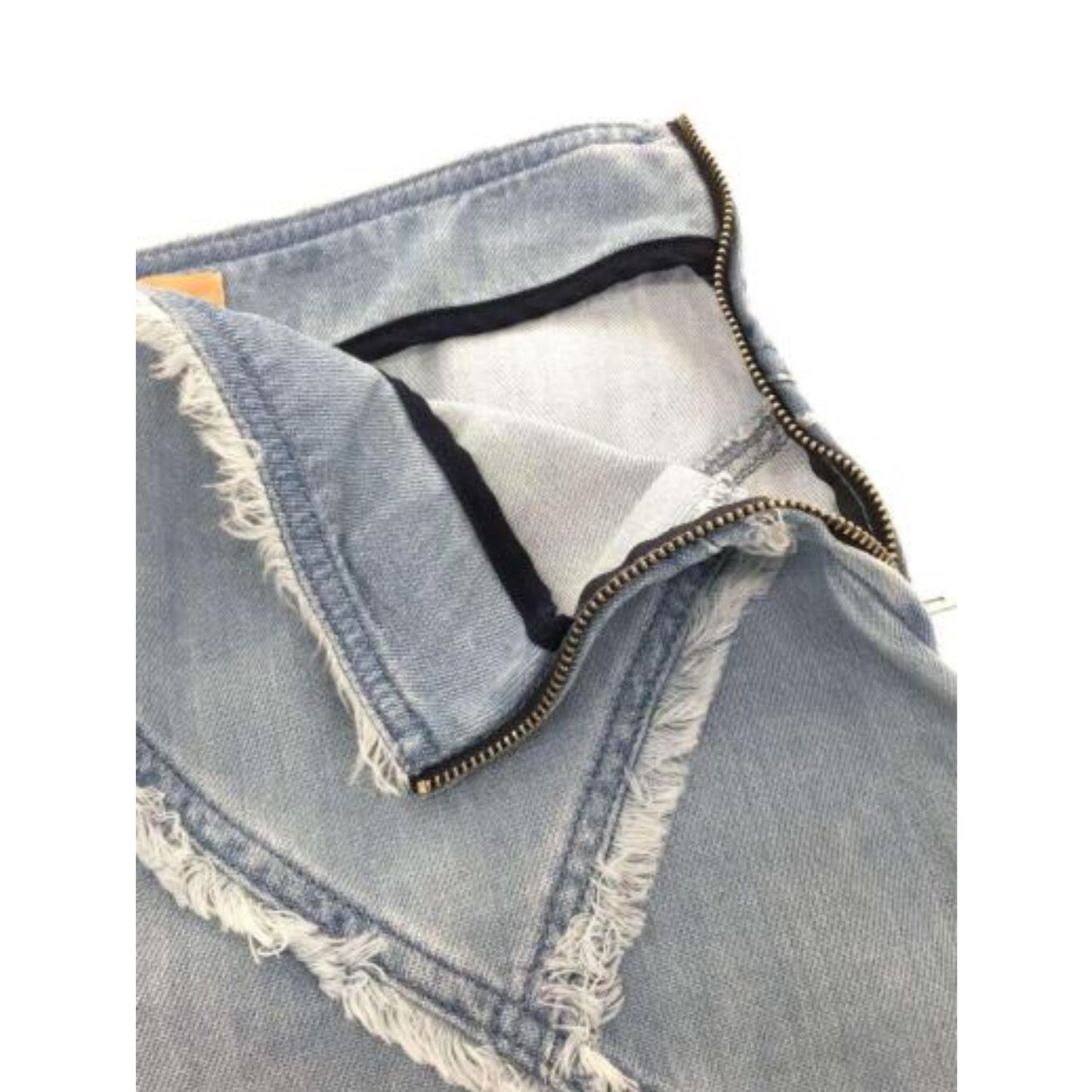 Blumarine Denim Fray Assymetrical Skirt