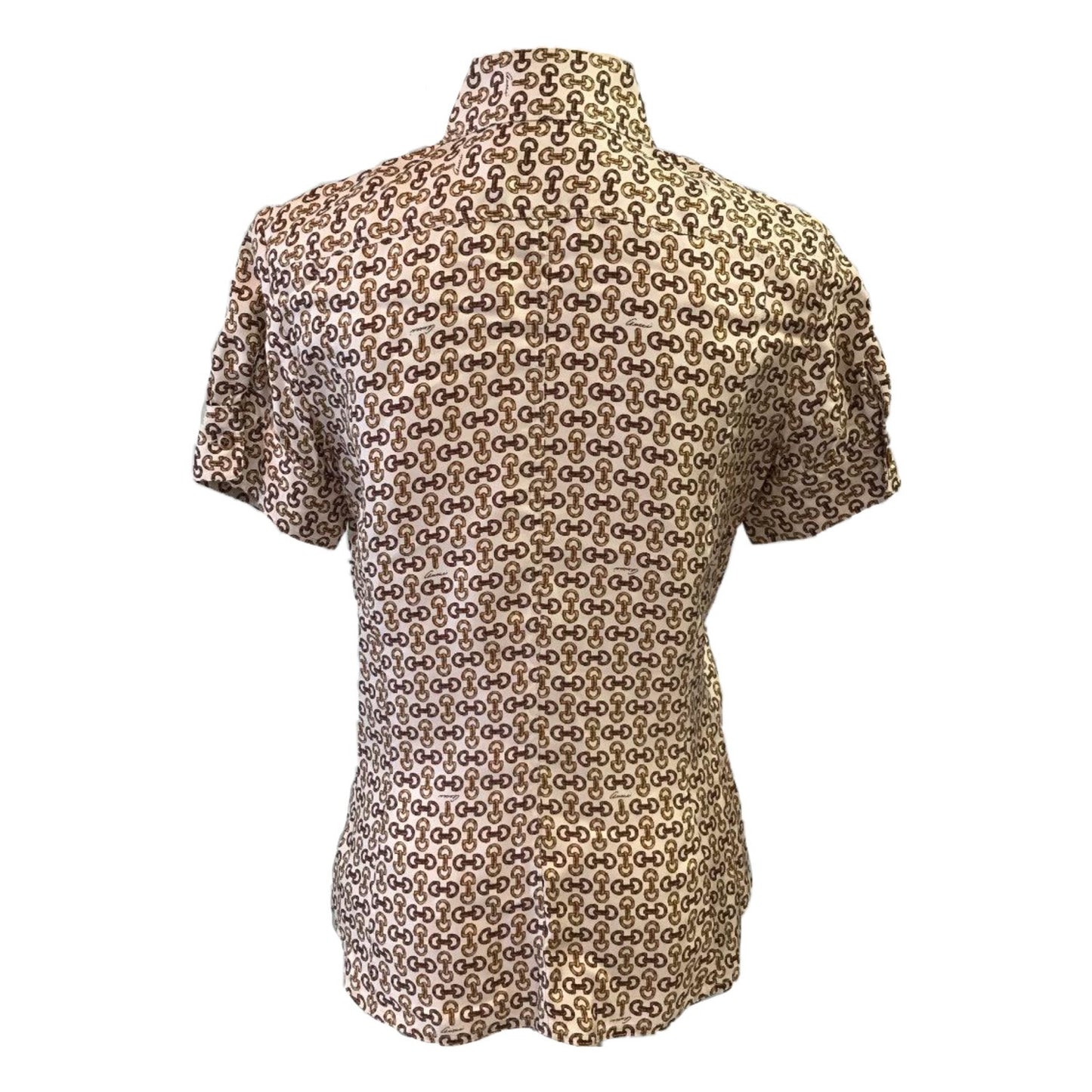 Gucci Horsebit Silk Logo Short Sleeve Shirt