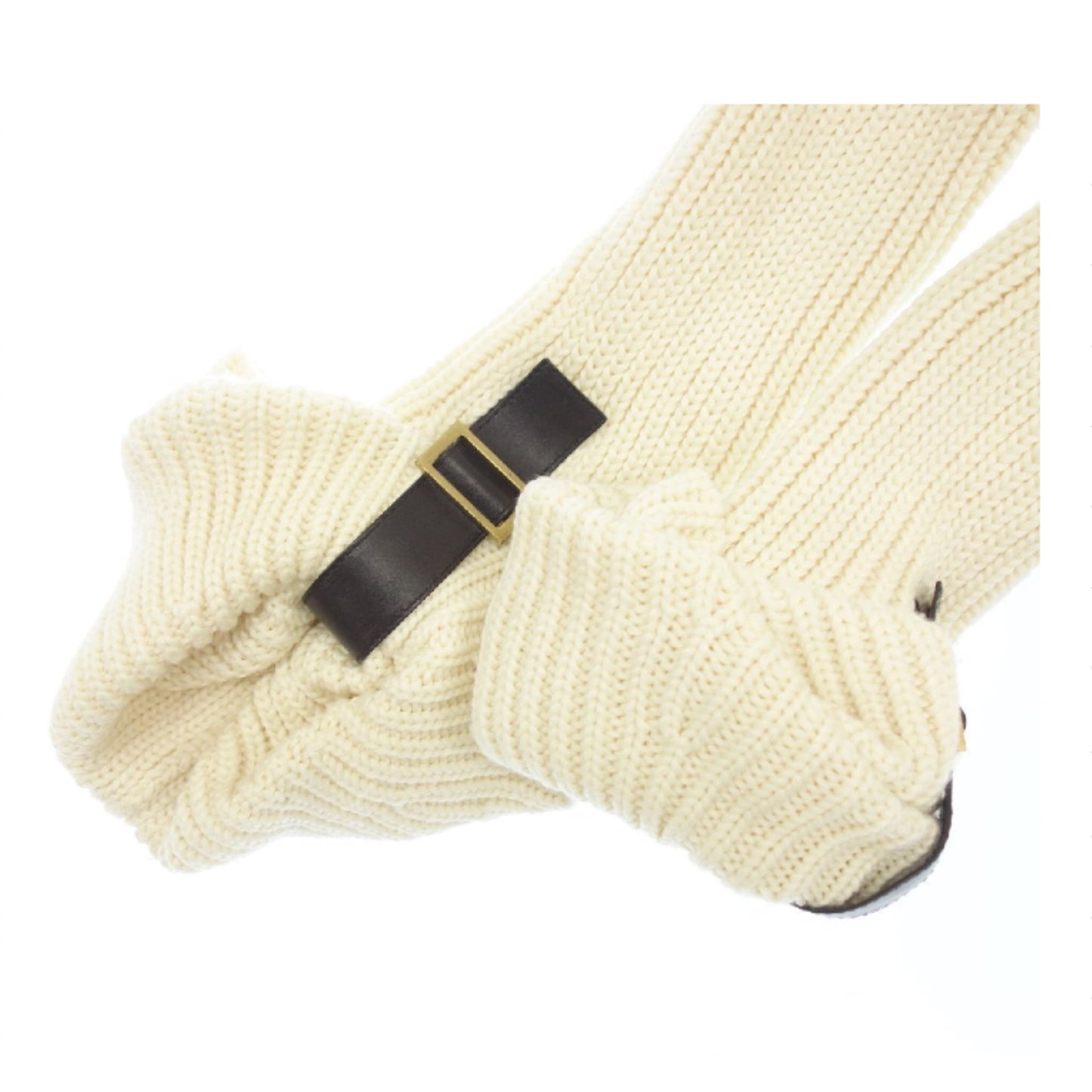 Gucci Turtleneck Leather Buckle Chunky Knit Jumper
