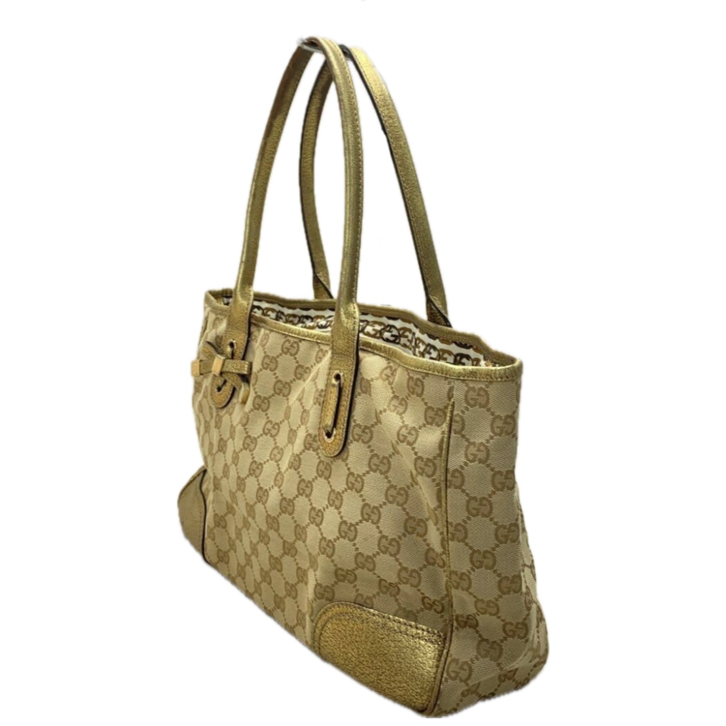 Gucci Monogram Canvas Double Handle Handbag