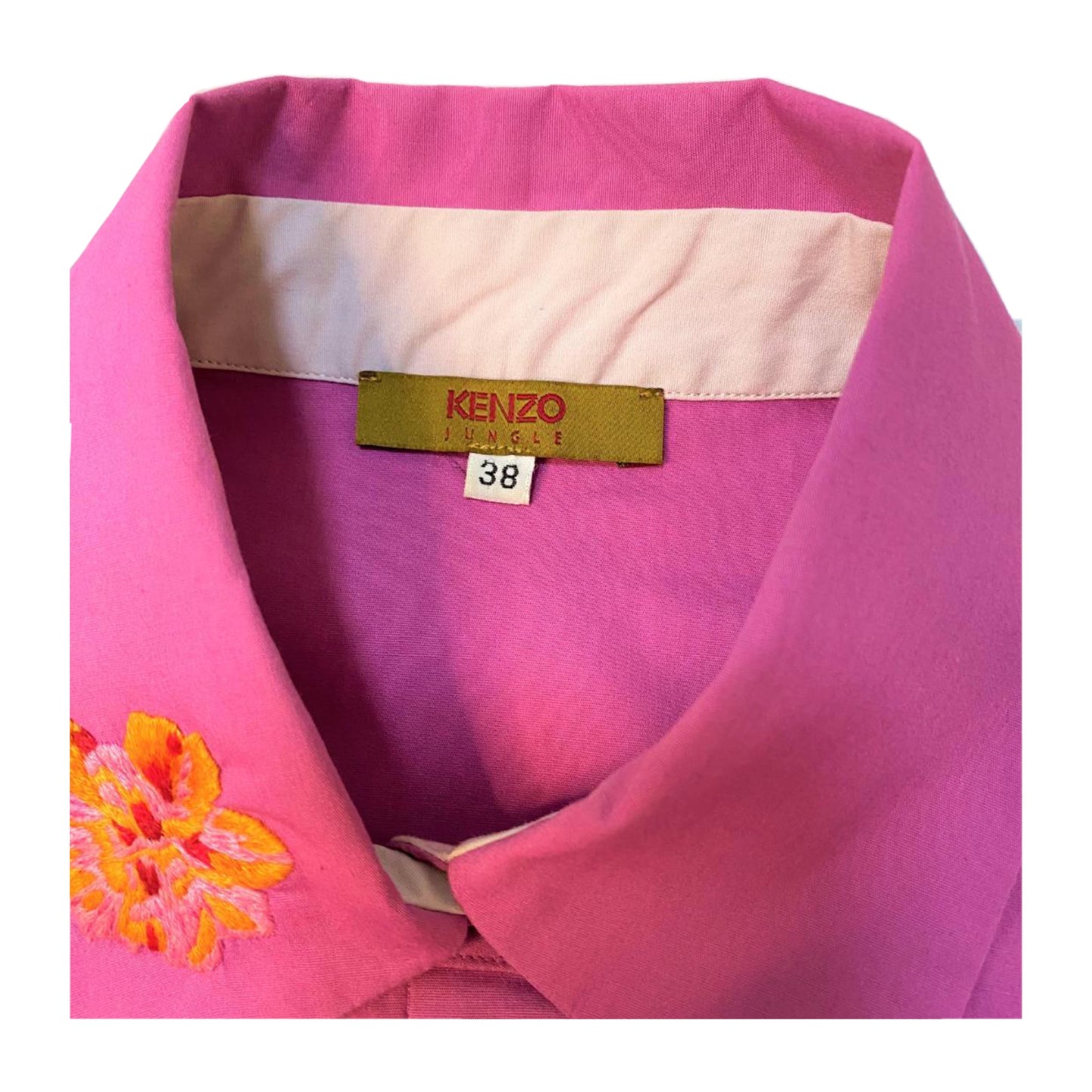 Kenzo Diagonal Button Down Floral SS Blouse