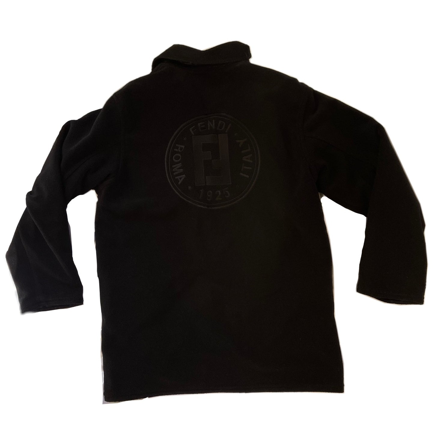 Fendi Zucca Print Logo Reversible Fleece Zipper Coat
