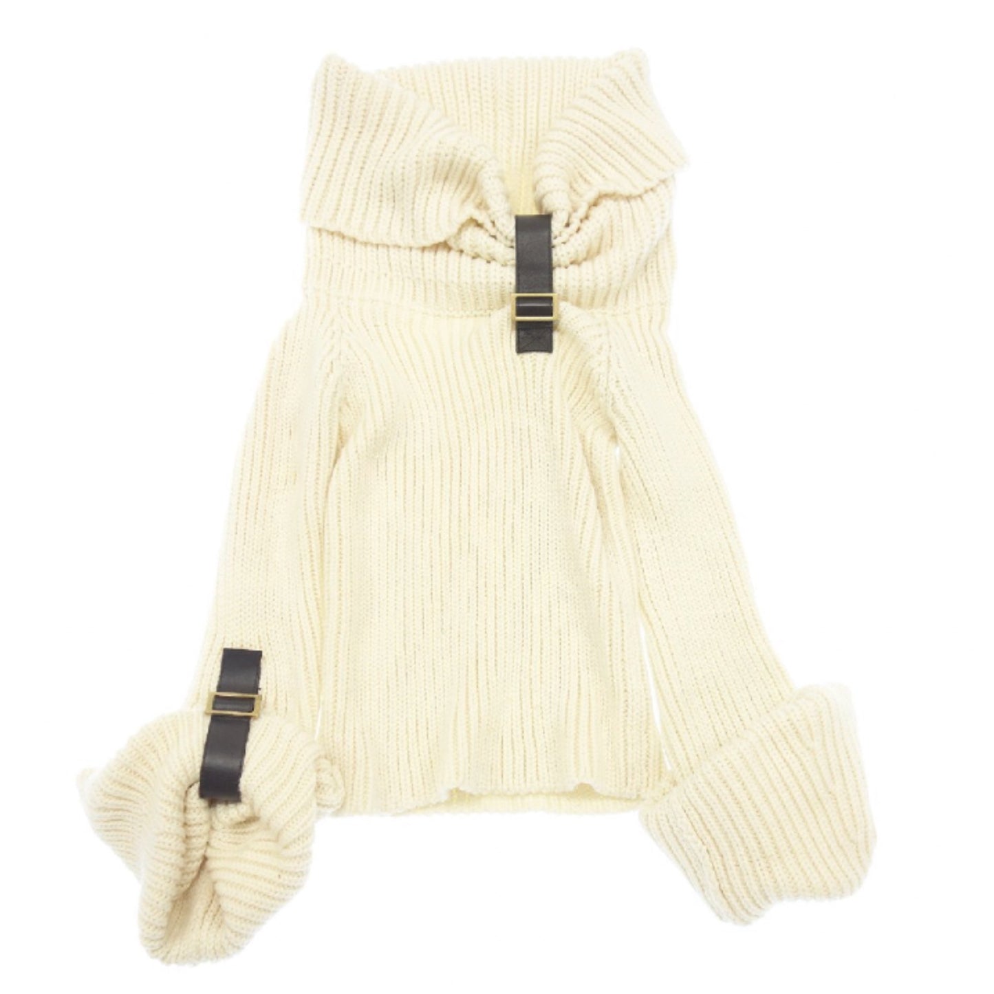 Gucci Turtleneck Leather Buckle Chunky Knit Jumper