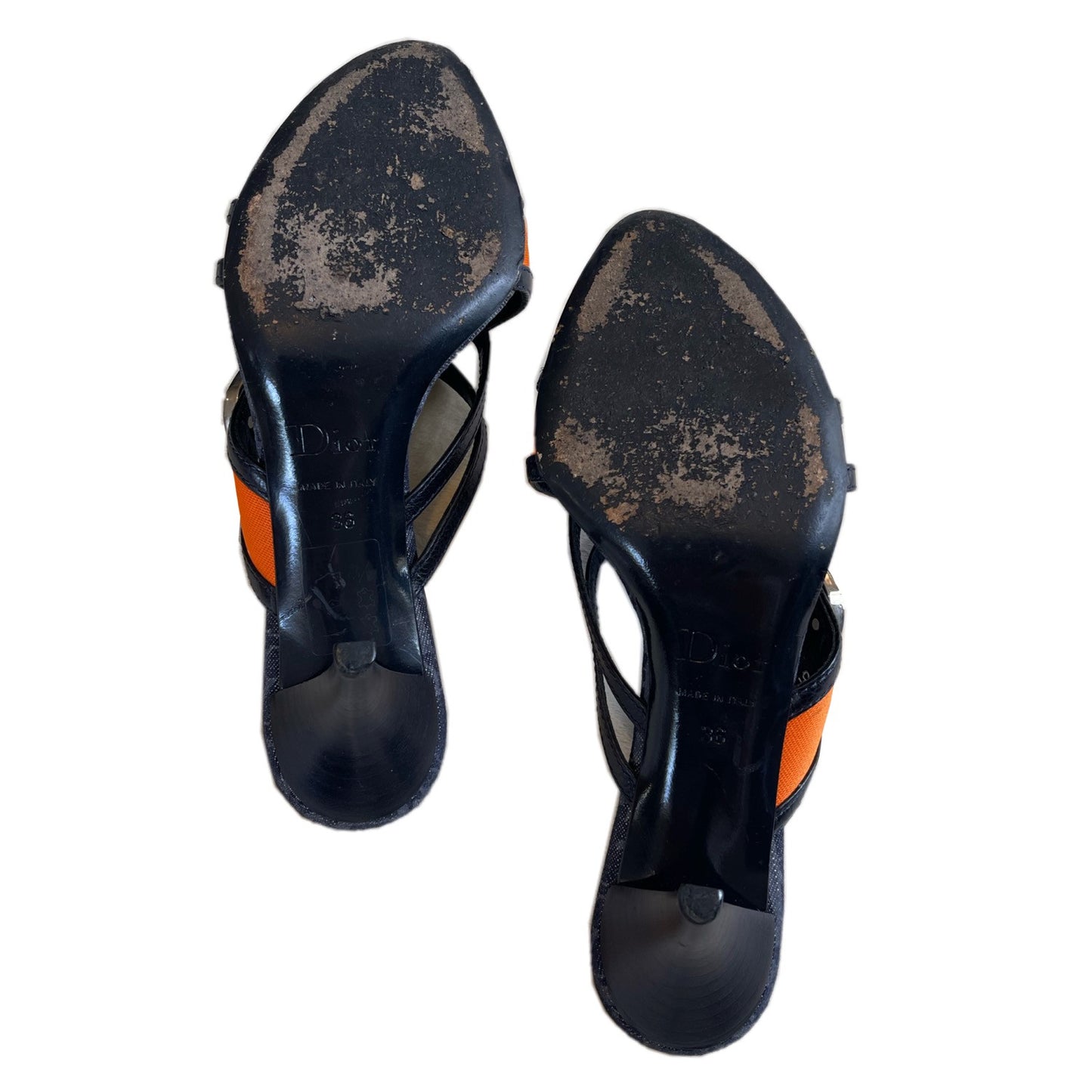 Christian Dior Monogram Trotter Denim Mules