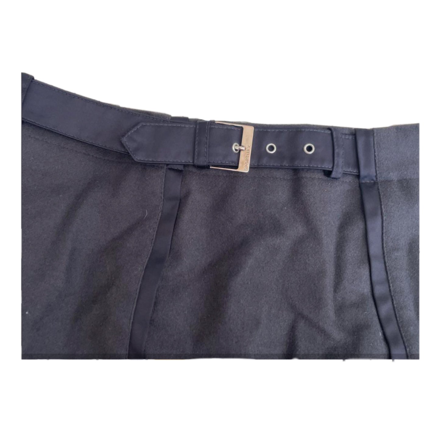 Sportmax Mini Buckle Virgin Wool Double Zipper Skirt