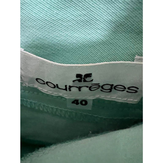 Courreges Stretch Wide Leg Pant w Logo Back Pocket