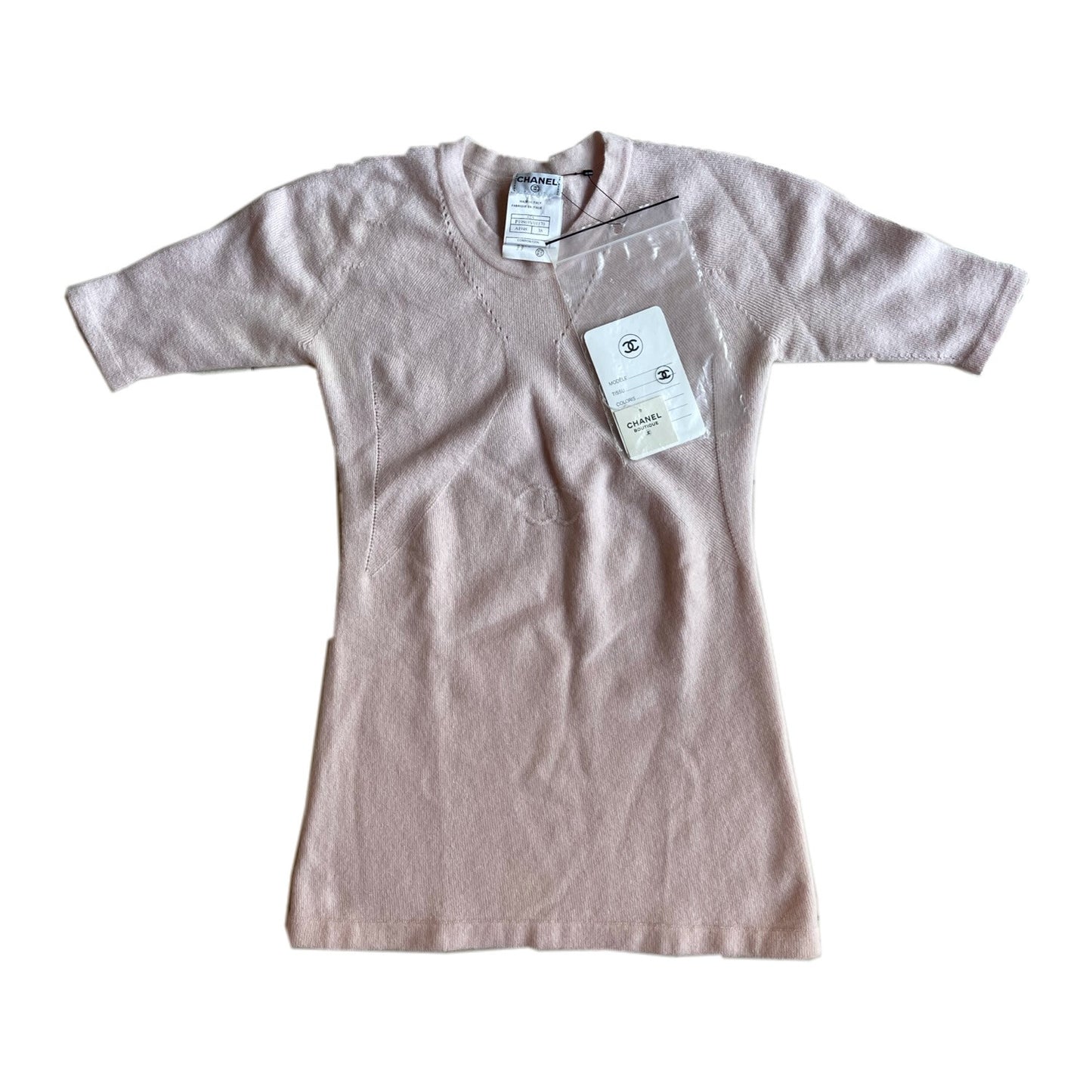 Chanel CC Logo Cashmere Knit Tee