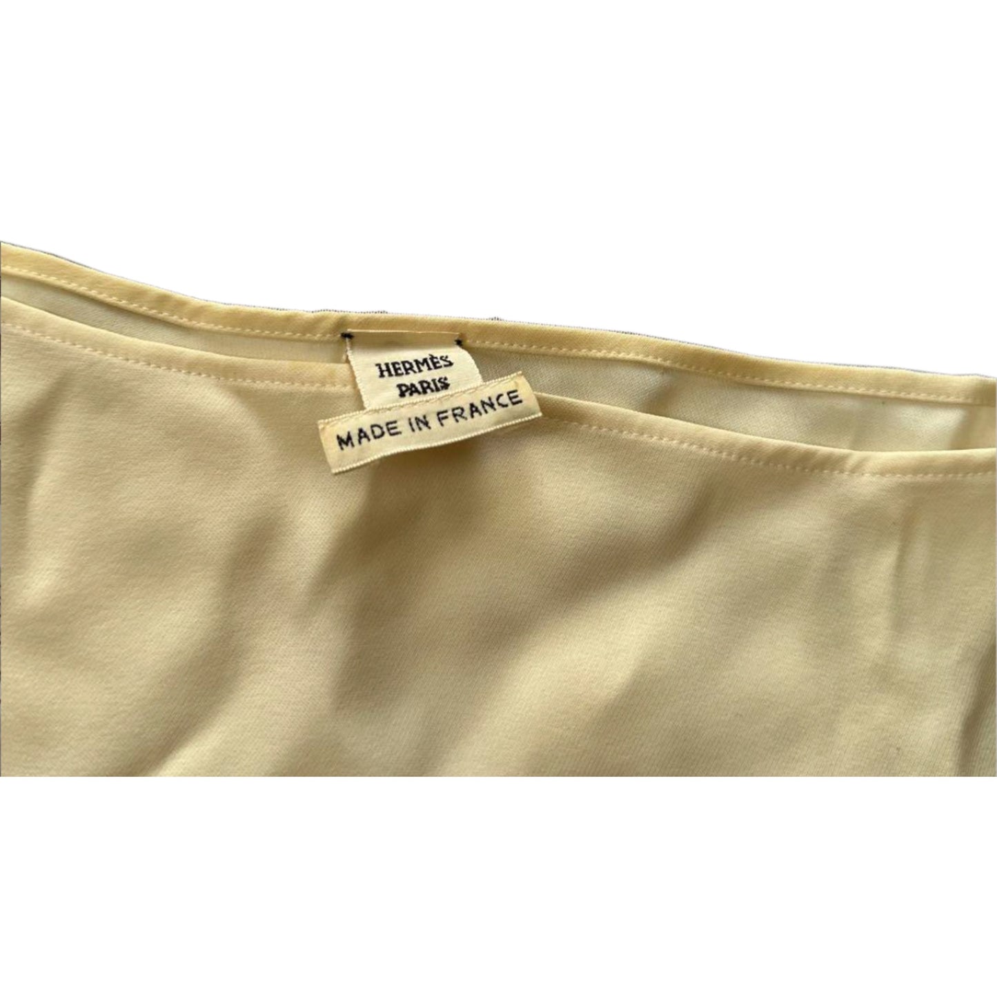Hermes Paris Ribbon Print Silk Sless Blouse