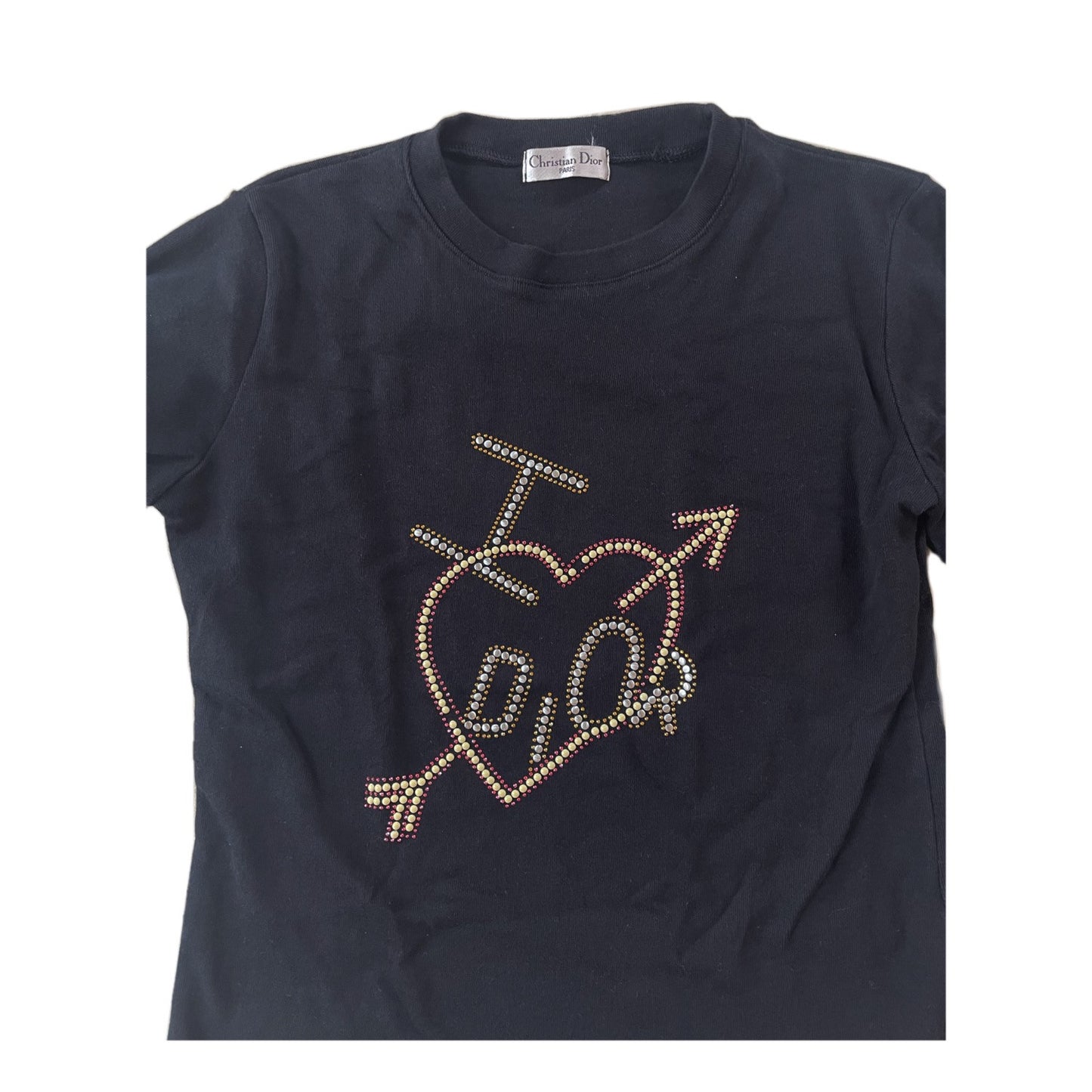 Christian Dior Rhinestone Logo LS Tee