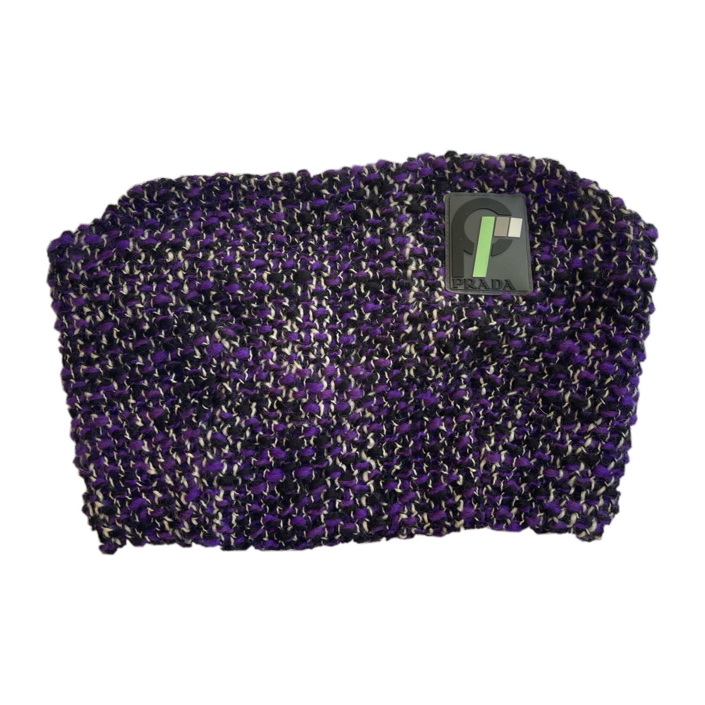 Prada Tweed Logo Tube Top