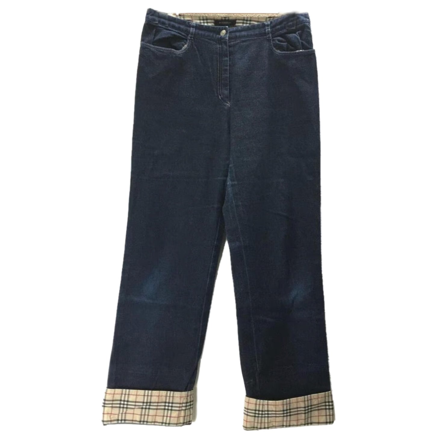 Burberry London Jeans w Nova Check Cuff Straight Jeans