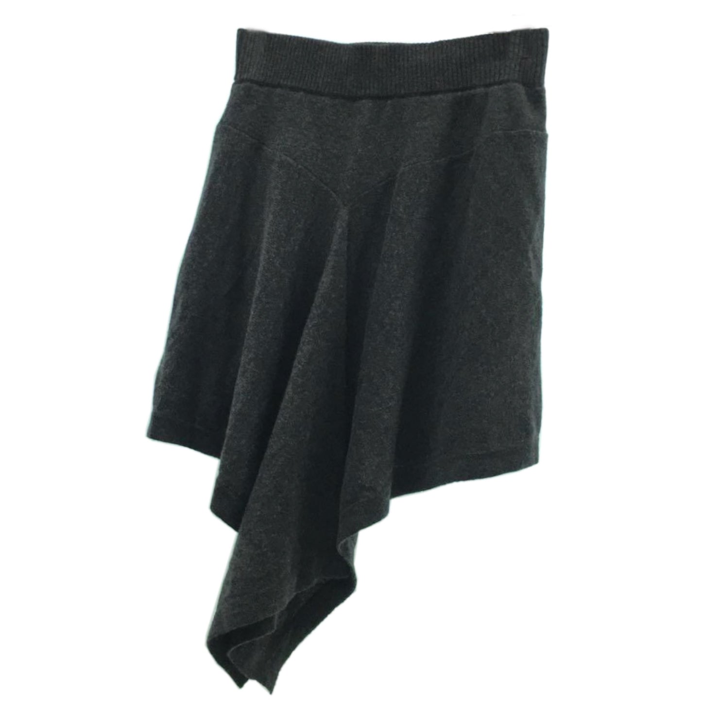 Y-3 Wool Elastic Waist Assymetrical Mini Drape Skirt