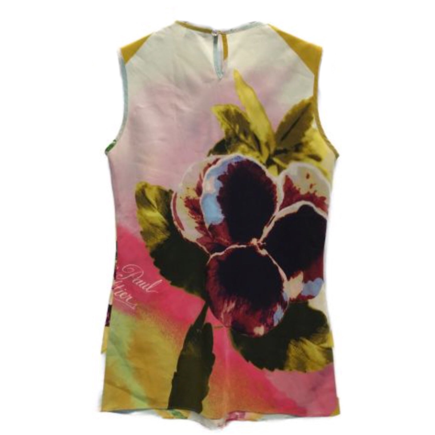 Jean Paul Gaultier Femme Floral Tile Print Sless Tank w Matching Scarf