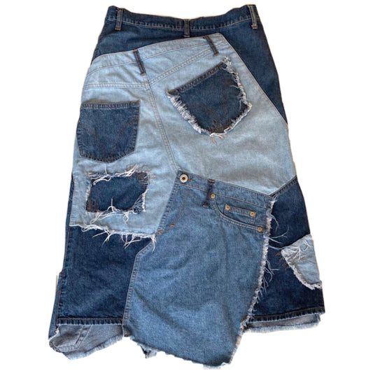 Dolce & Gabbana Denim Patch A Line Midi Skirt