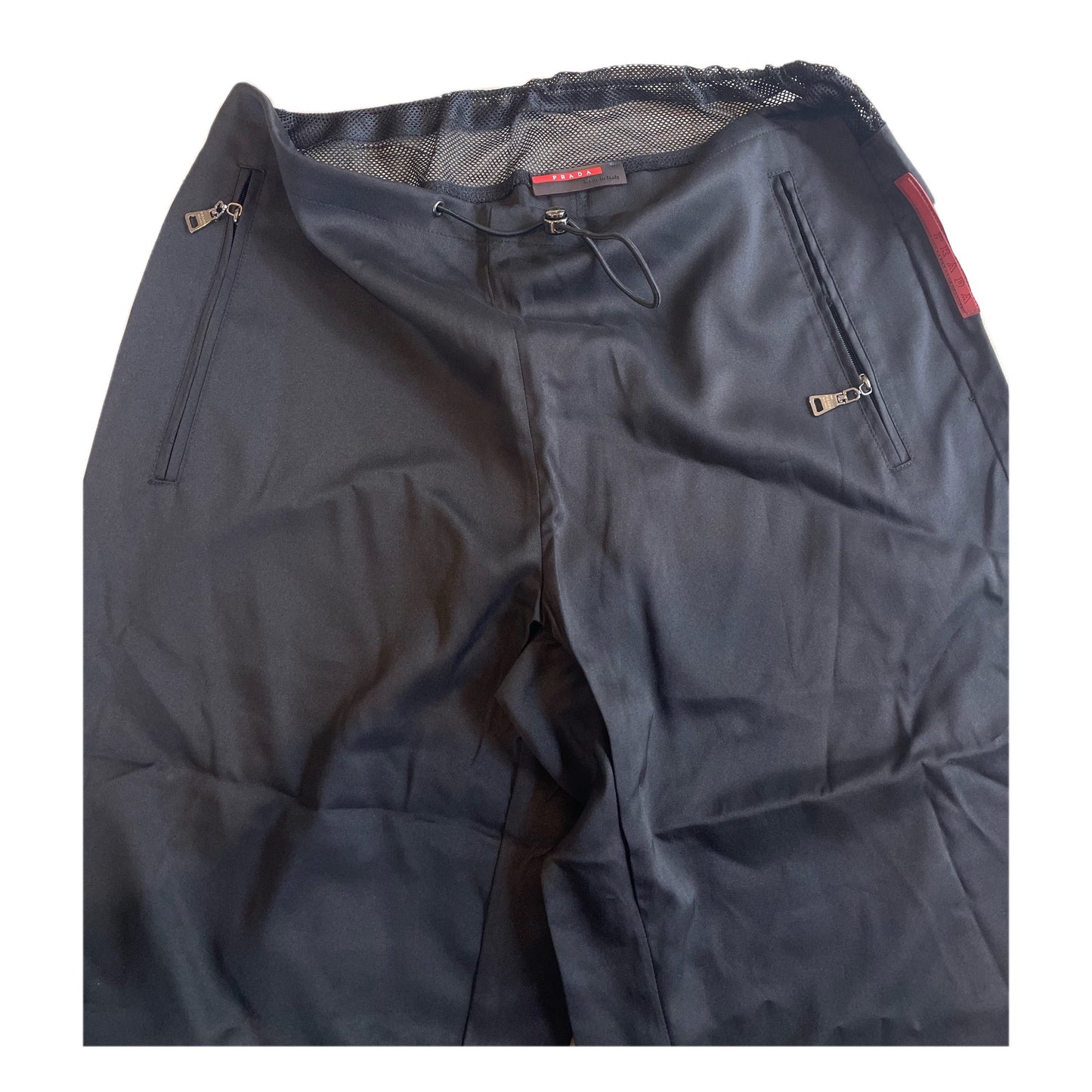 Prada Sport Wide Leg Toggle Mesh Pants