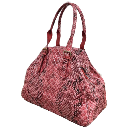Vivienne Westwood Pink Reptile Scale Leather Top Handle Bag