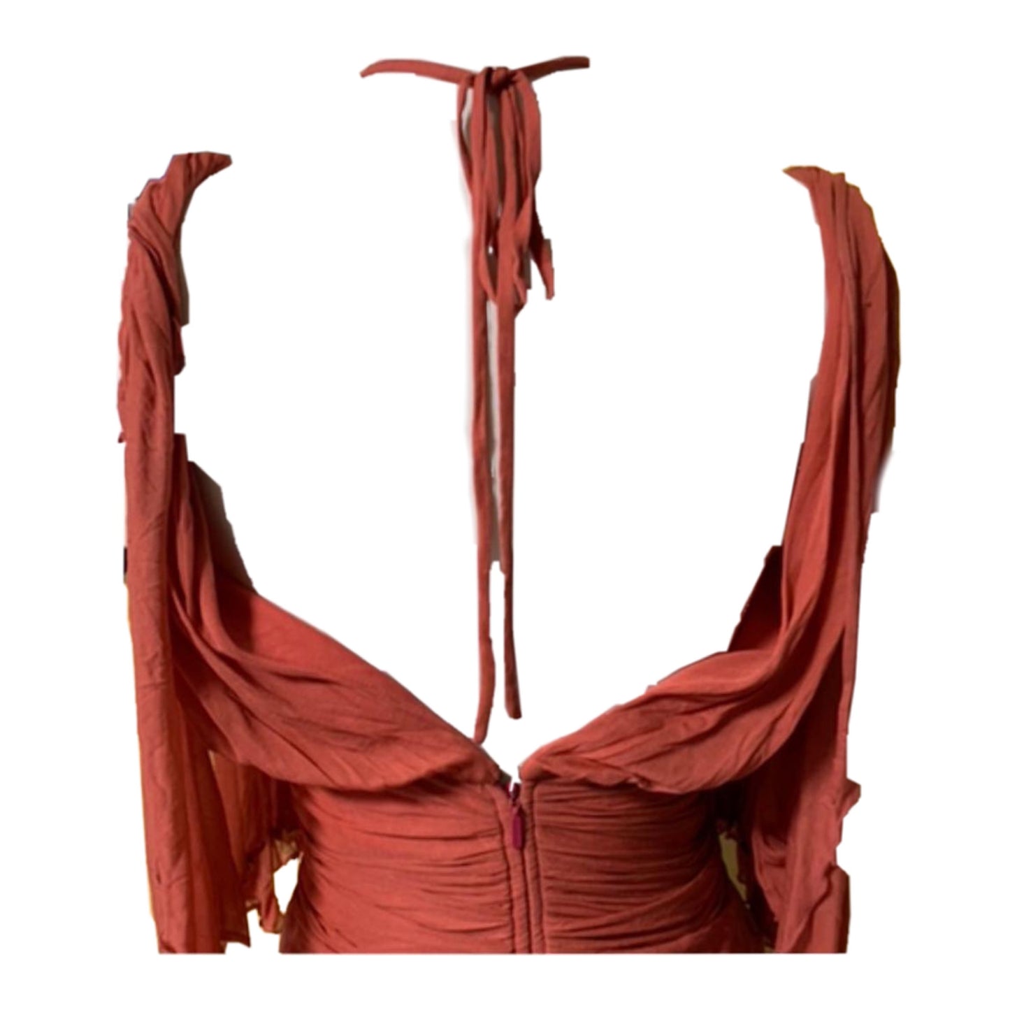 Gucci Silk Ruched Assymetrical Midi Dress