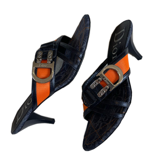 Christian Dior Monogram Trotter Denim Mules