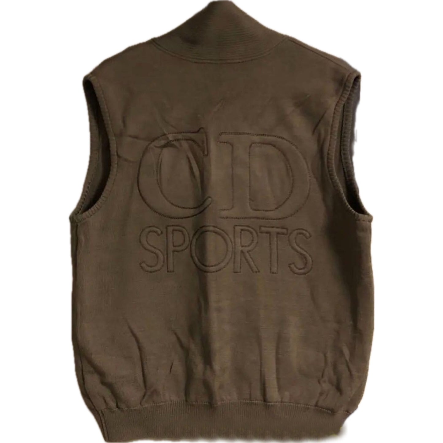 Christian Dior Sports Brown Quilted Logo Embroidery Button Down Vest
