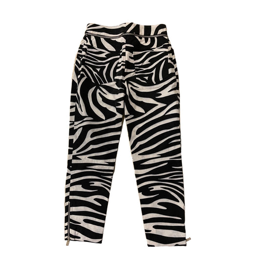Celine Zebra Print Zipper BuckleTapered Pants