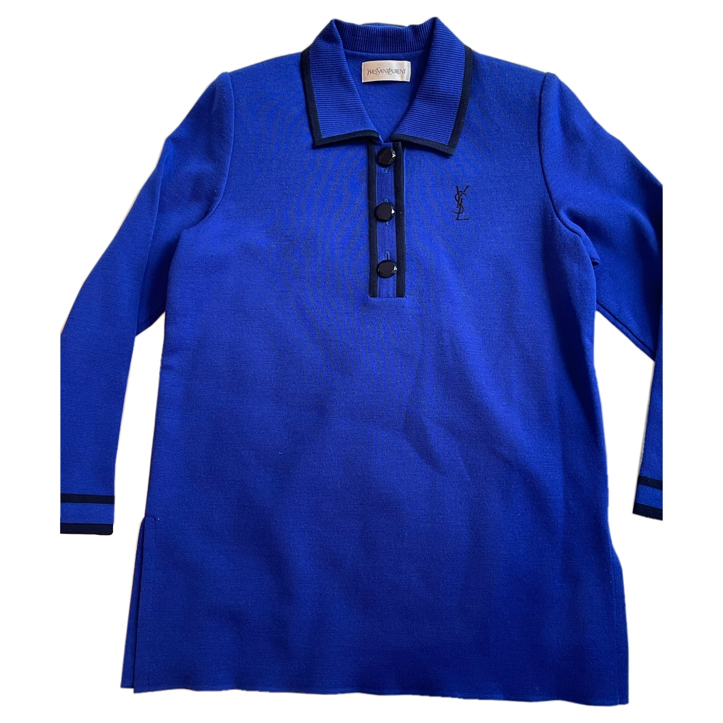 Yves Saint Laurent Logo Knit 1/4 Button Shirt