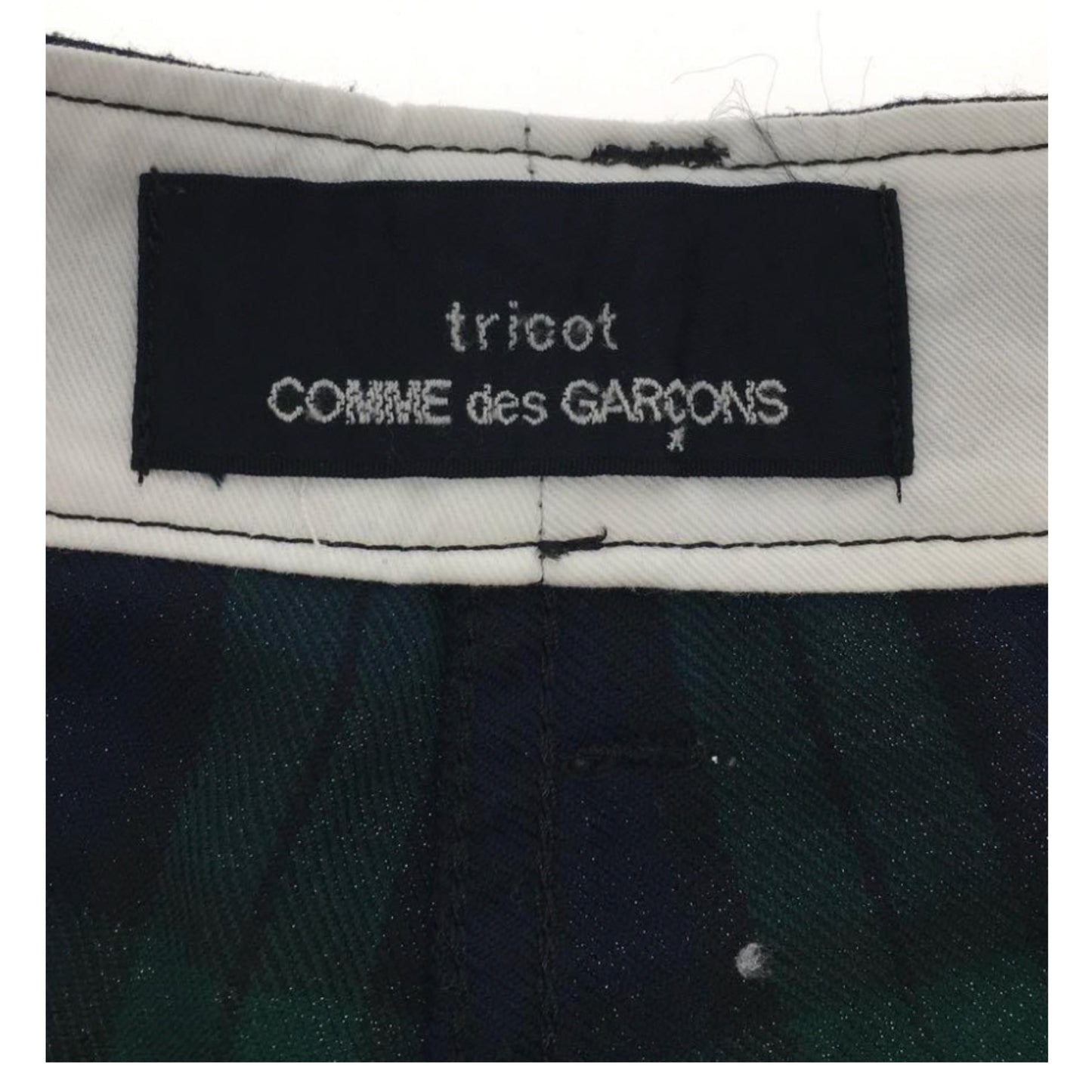 Tricot Comme Des Garcons Plaid Green Blue Straight Leg Trousers