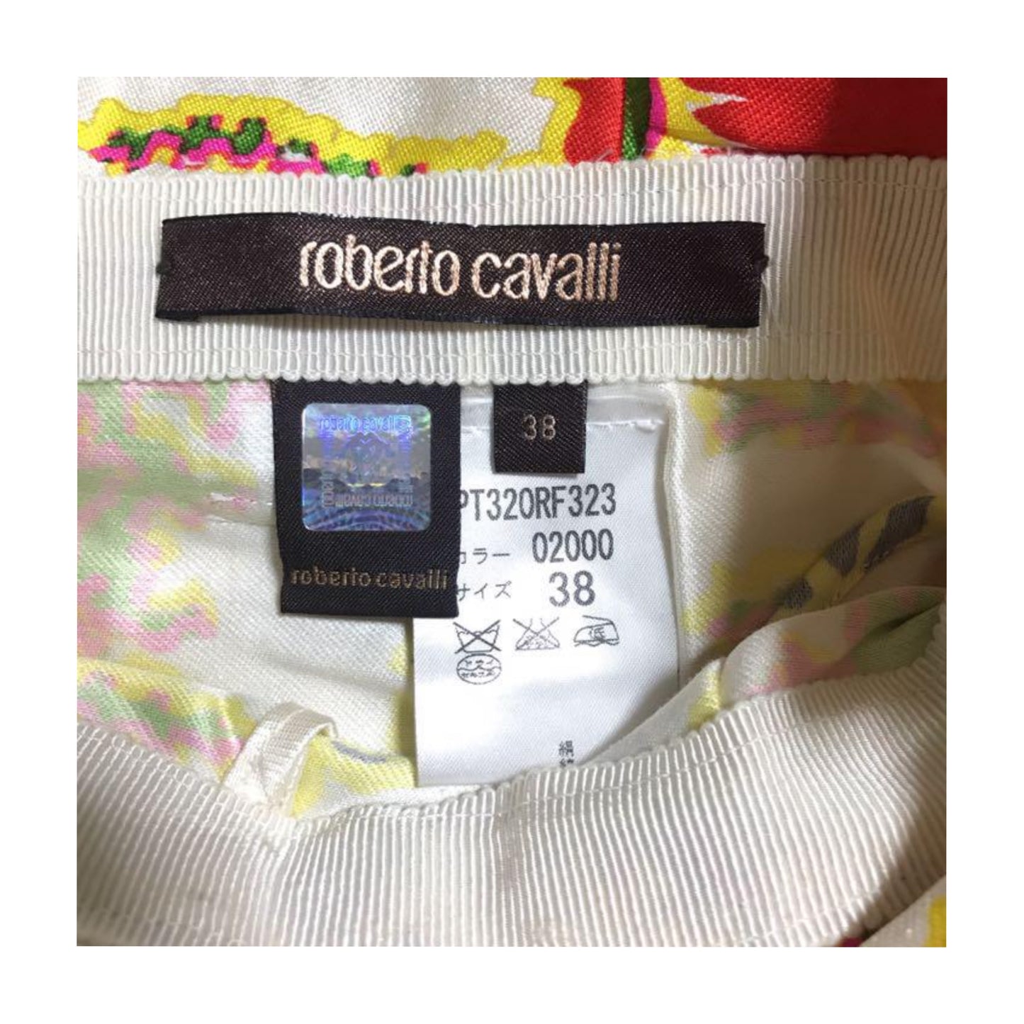 Roberto Cavalli Floral Silk Paperbag Skirt
