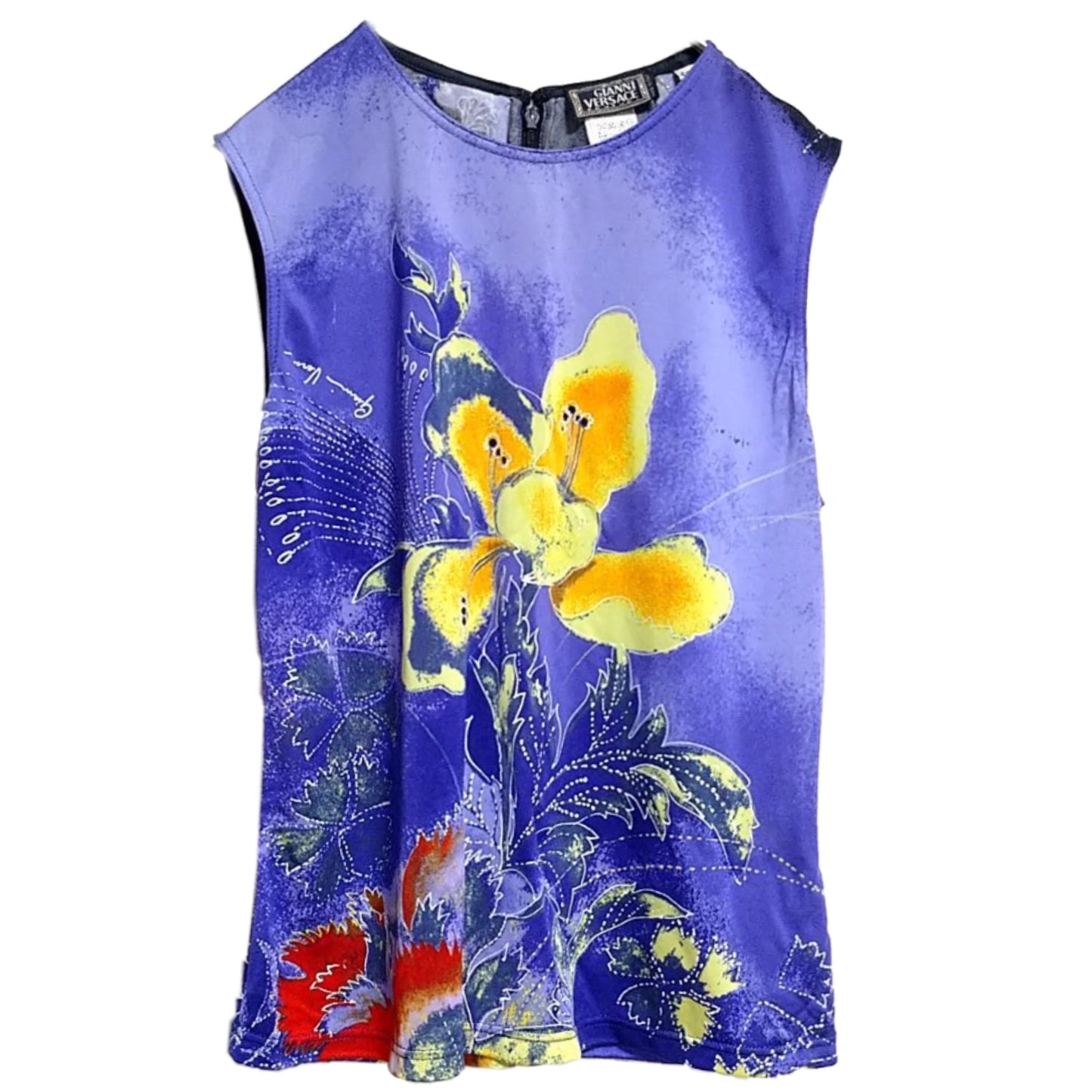 Gianni Versace Floral Abstract Graphic Print Tank Top