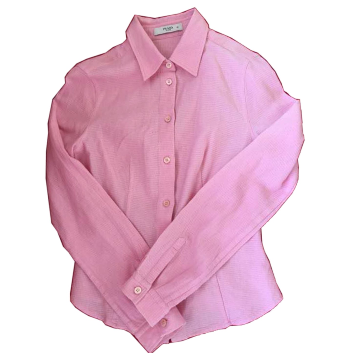 Prada Cotton Textured Button Down LS Blouse