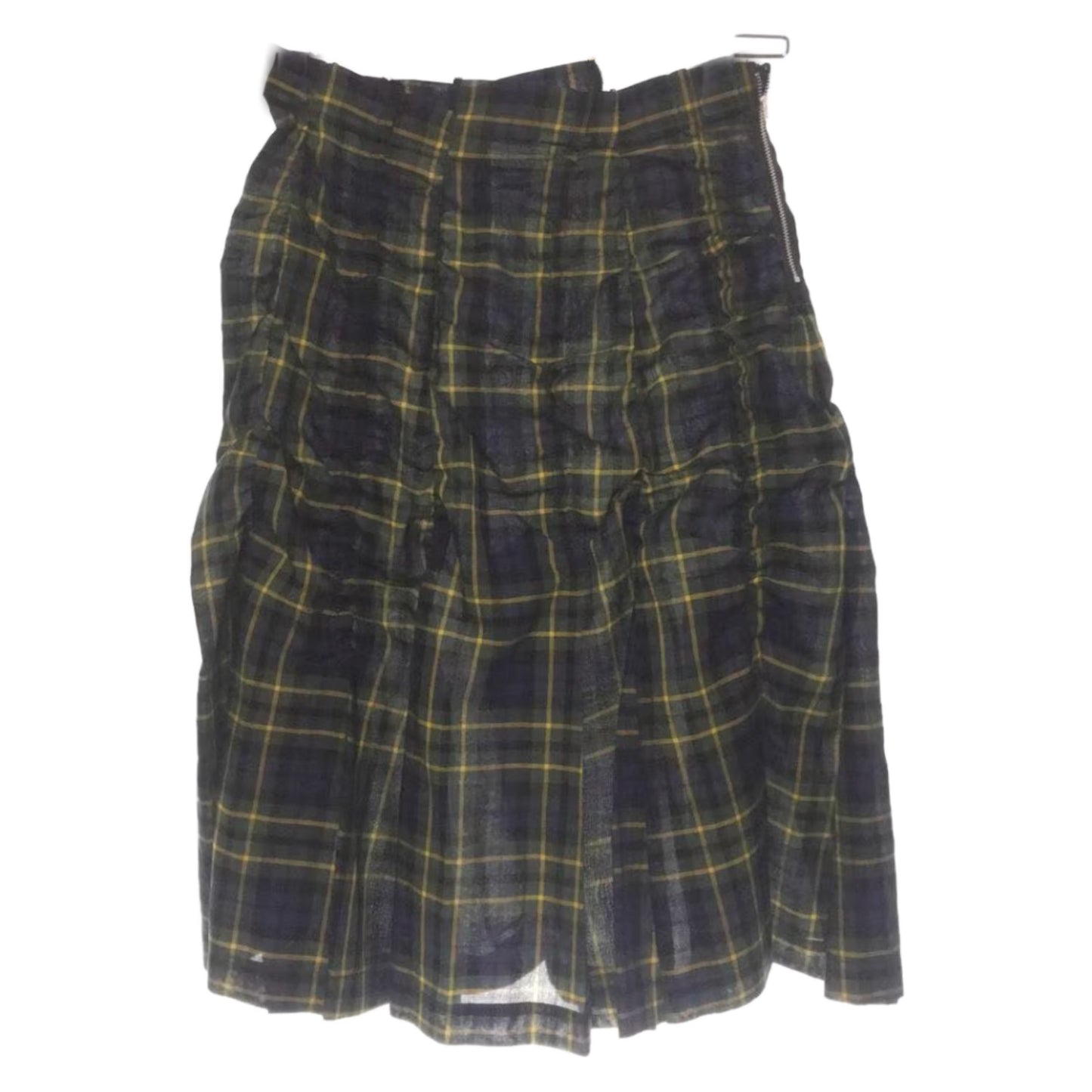Tricot Comme Des Garcons Plaid Ruched Assymetrical Stitch Skirt