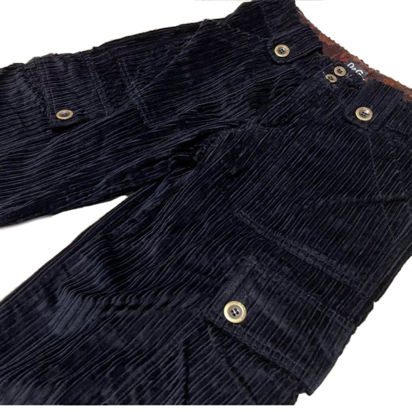 Dolce & Gabbana Cargo Utility Cuodroy Black Zipper Pocket Pants