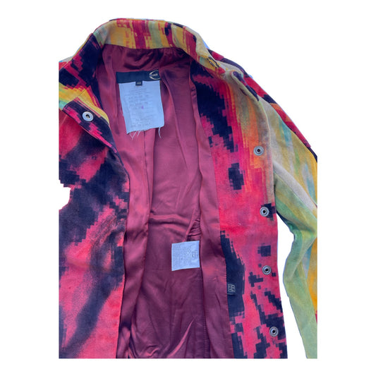 Roberto Cavalli Digital Graphic Print Velvet Mock Neck Jacket