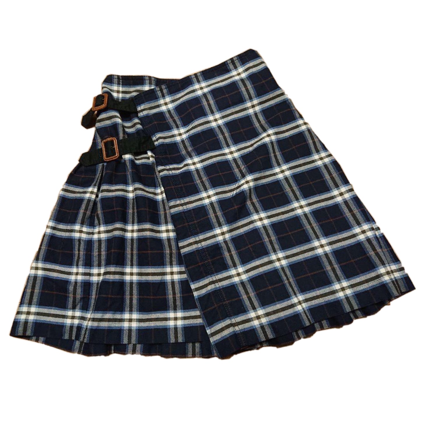 Vivienne Westwood Double Buckle Assymetrical Plaid Pleat Skirt