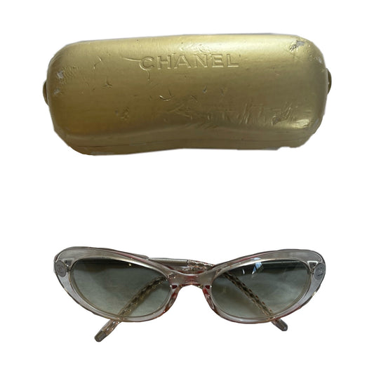 Chanel CC Logo Clear Mini Cat Eye Sunglasses