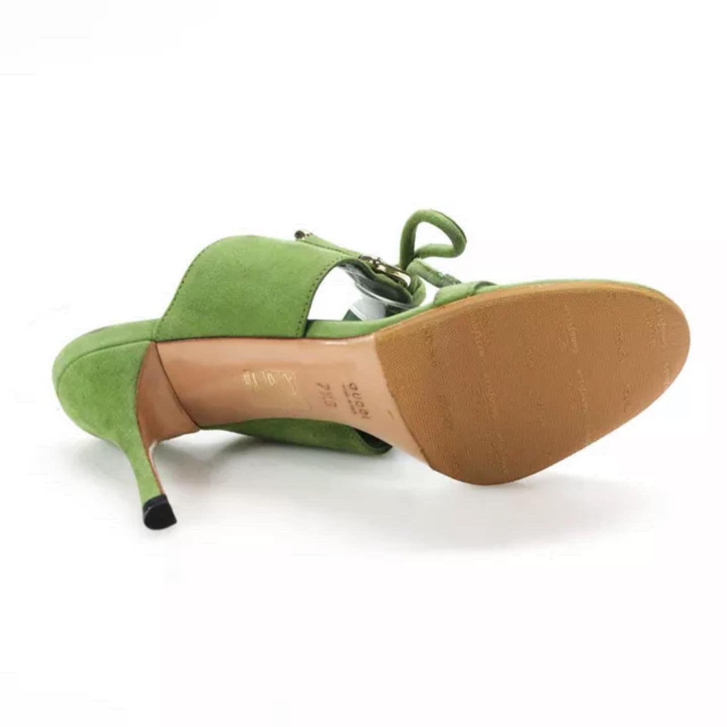 Gucci Suede Horsebit Lace Up Sandals