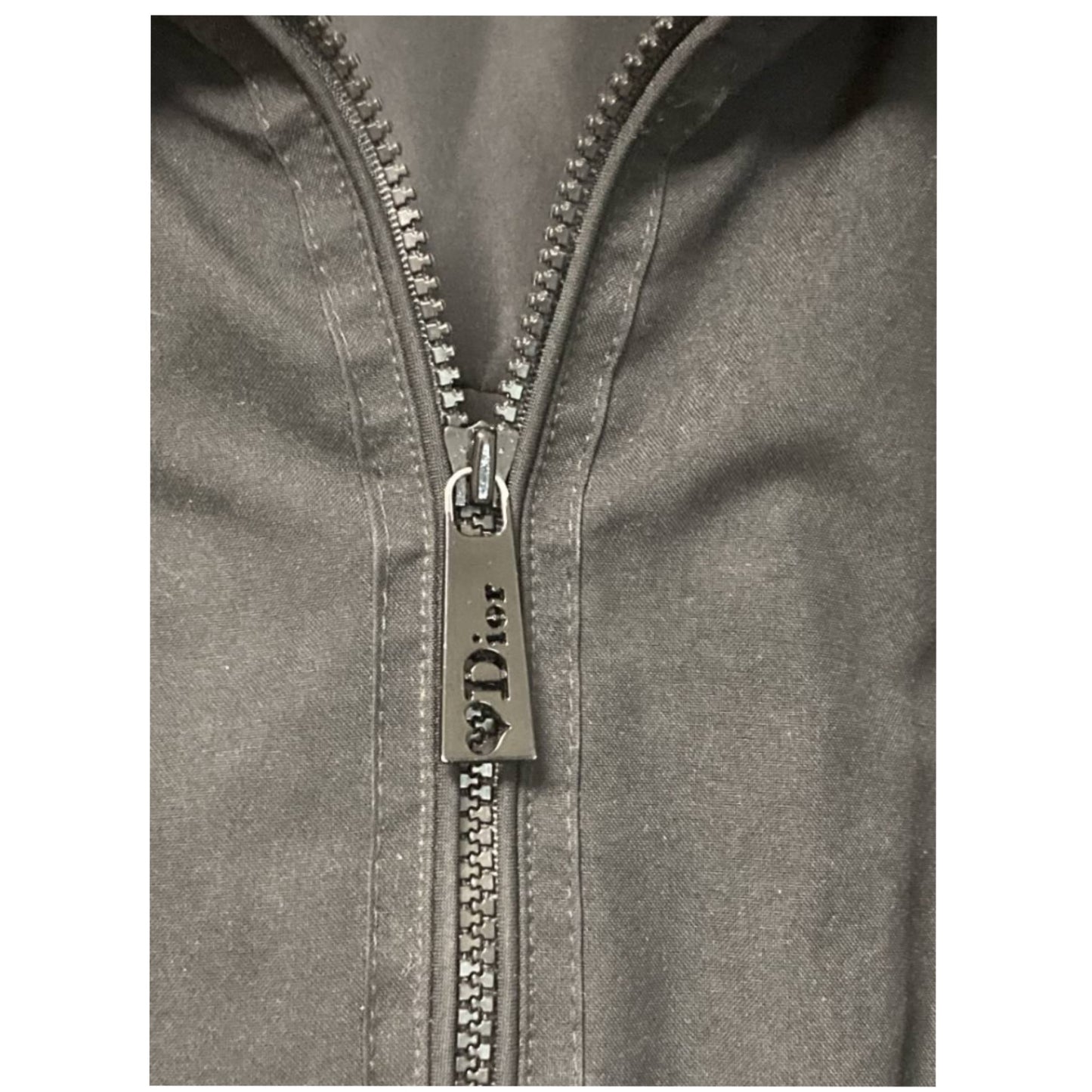 Christian Dior Tactical Utility Zip Jacket w Logo Wool Knit Sleeves
