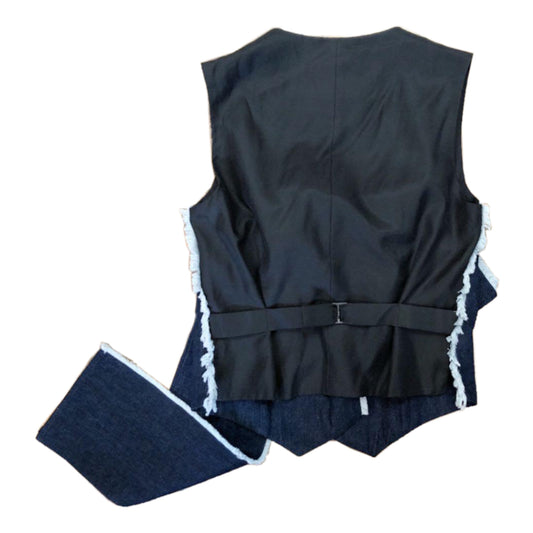 Y's Yohji Yamamoto Denim Scoop Neck Sless Drape Vest