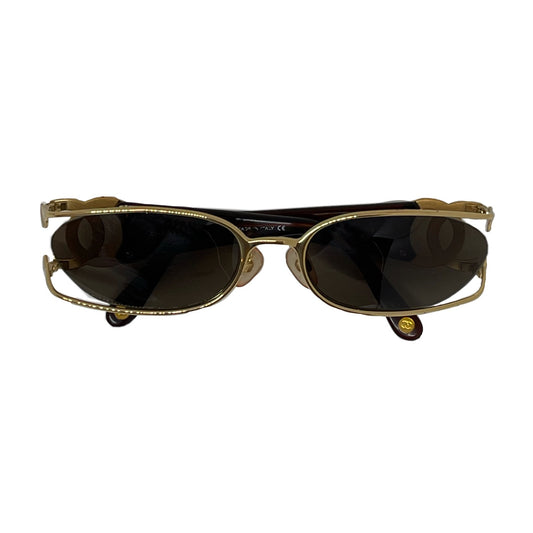 Chanel Gold Frame CC Logo Sunglasses