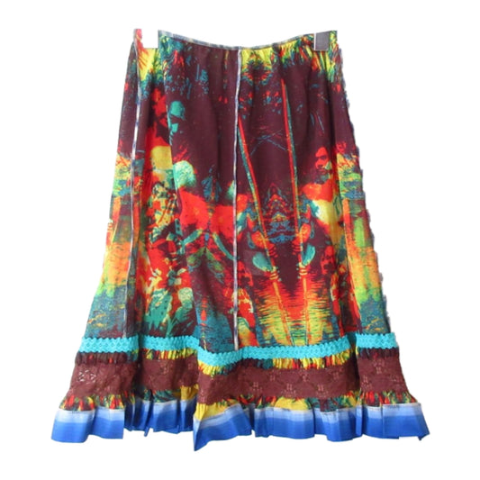 Jean Paul Gaultier Islander Girl Holographic Flare Skirt