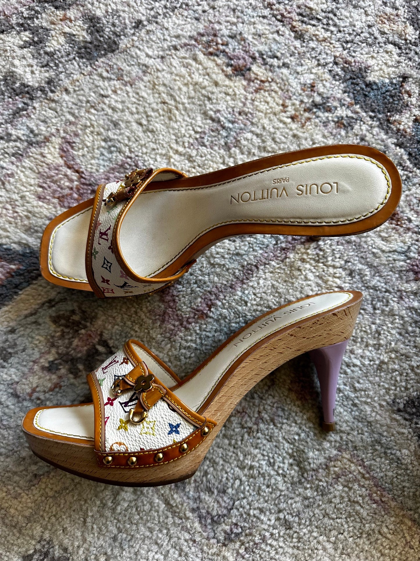 Louis Vuitton Monogram Wooden Clog Heela